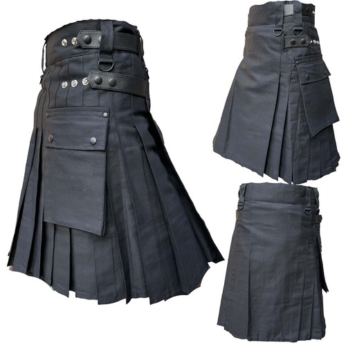 Men black cotton leather - black,