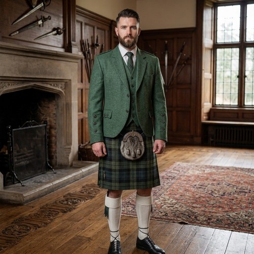 Lovat green crial argyle kilt - crial,