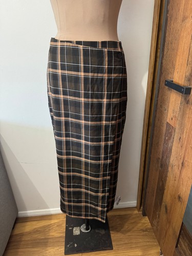 Brown black tartan kilt - brown,