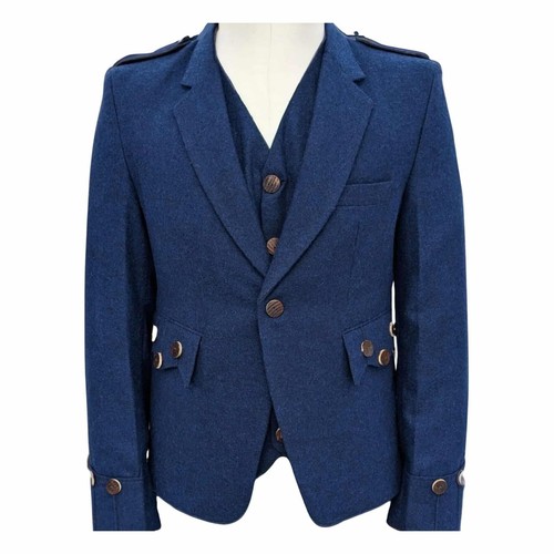 Men blue tweed argyll - tweed, kilt