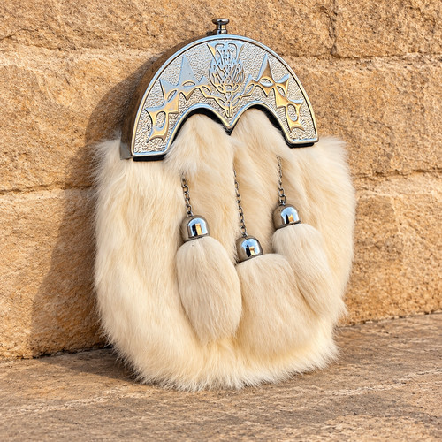 Scottish white fur kilt - white,