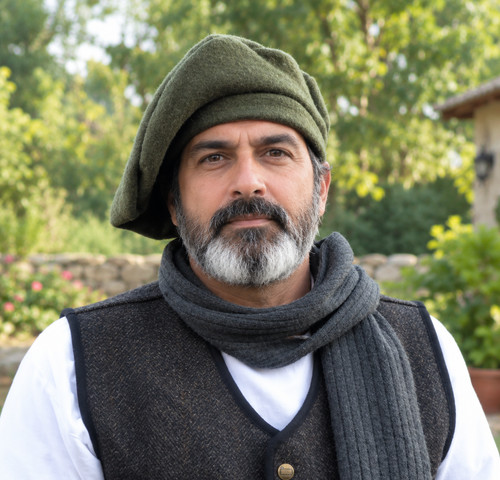 Army green wool scottish - green,