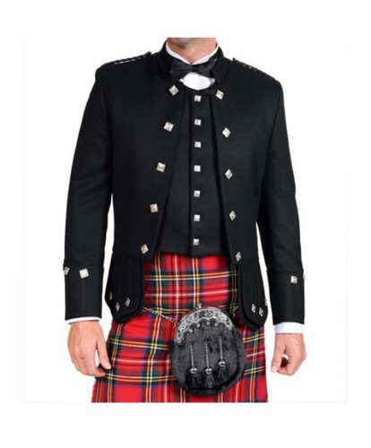 Men black scottish doublet - black,