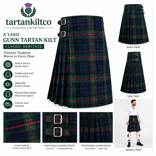 Yard mens gunn tartan - 8, kilt