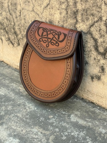 Men scottish tan celtic kilt - men's,